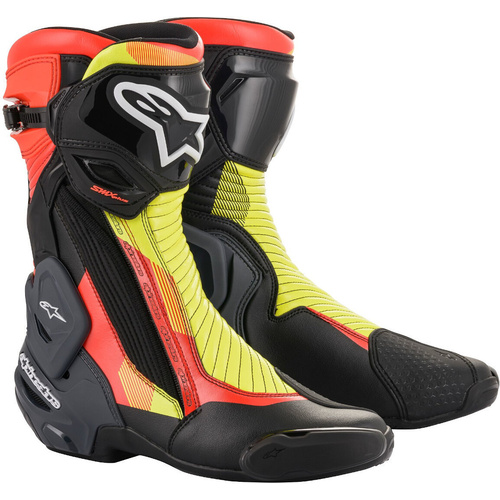 Alpinestars SMX Plus V2 Black/Fluro Red/Fluro Yellow Boots [Size:42]