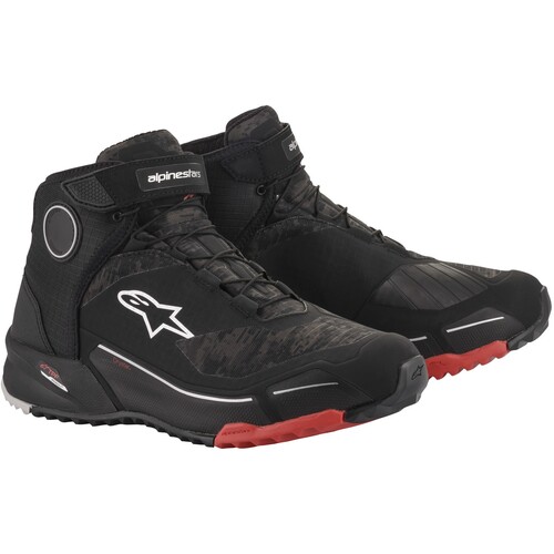 Alpinestars CR-X Drystar Black/Camo Red Riding Shoes [Size:8]