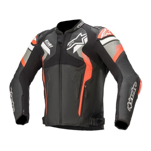 Alpinestars Atem V4 Black/Grey/Fluro Red Leather Jacket [Size:56]