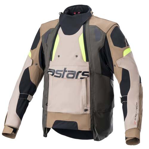 Alpinestars 2023 Halo Drystar Adventure Khaki/Sand/Fluro Yellow Textile Jacket [Size:SM]