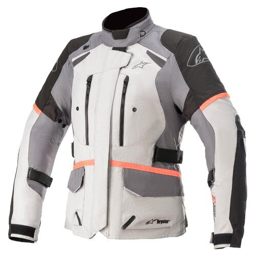 Alpinestars Stella Andes V3 Drystar Ice Grey/Dark Grey/Coral Womens Textile Jacket [Size:SM]
