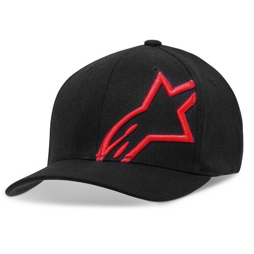 Alpinestars Corp Shift 2 Curved Brim Black/Red Hat [Size:SM/MD]