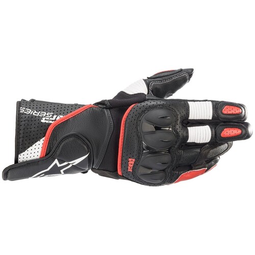 Alpinestars SP-2 V3 Leather Black/White/Red Gloves [Size:MD]