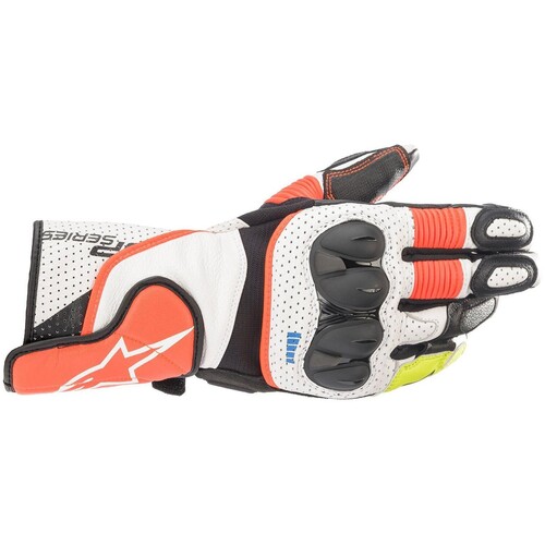 Alpinestars SP-2 V3 Leather White/Black/Yellow/Red Gloves [Size:SM]