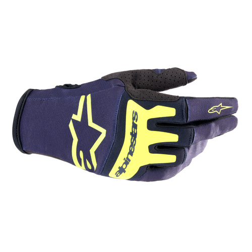 Alpinestars 2023 Techstar Night Navy/Fluro Yellow Gloves [Size:SM]