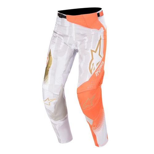 Alpinestars Techstar Factory Metal White/Fluro Orange/Gold Pants [Size:36]
