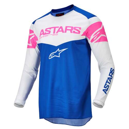 Alpinestars 2022 Fluid Triple Blue/Off White/Fluro Pink Jersey [Size:MD]