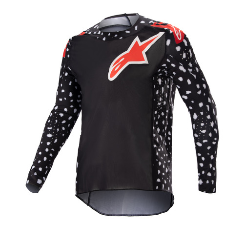 Alpinestars 2023 Racer North Black/Neon Red Youth Jersey [Size:SM]