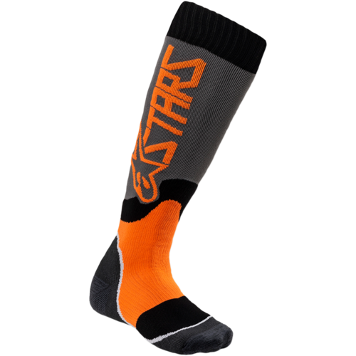 Alpinestars 2023 MX Plus 2 Cool Gray/Fluro Orange Youth Socks