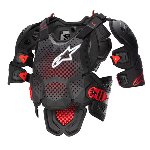 Alpinestars 2023 A10 V2 Anthracite/Black/Red Full Chest Protector [Size:XS/SM]