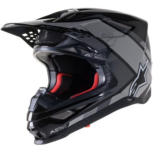 Alpinestars 2023 Supertech M10 Carbon Meta2 Glossy Black/Grey Helmet [Size:XS]