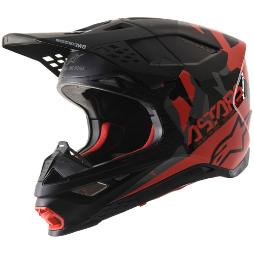 Alpinestars 2023 Supertech M8 Echo Black/Grey/Red Helmet [Size:MD]