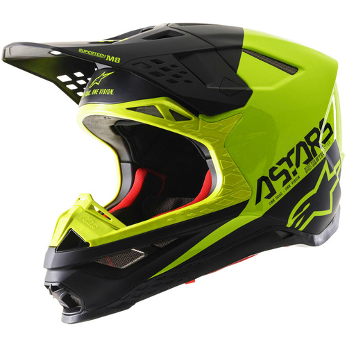 Alpinestars 2023 Supertech M8 Echo Black/Yellow Helmet [Size:LG]