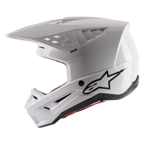 Alpinestars 2023 SM5 Solid Gloss White Helmet [Size:MD]