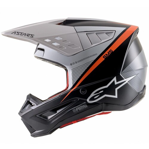 Alpinestars 2021 SM5 Rayon Matte Black/White Helmet [Size:MD]