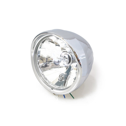 RSS BAI-20-6036E 5-3/4" Headlight w/Ball Milled Shell & Peaked Visor w/Bottom Mount Chrome