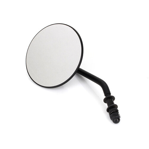 RSS BAI-60-0075MBL 4" Round Mirror w/Short Stem Black for Left Side