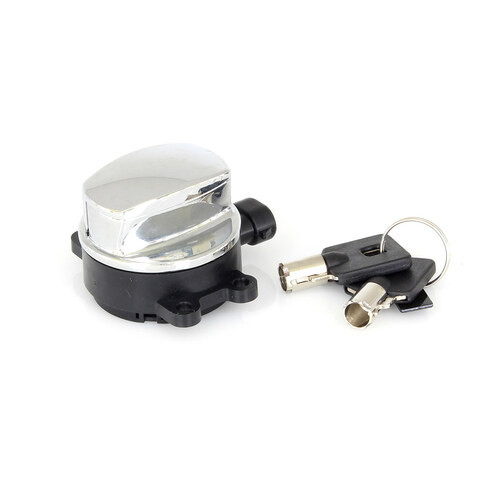RSS BAI-E21-0214 Ignition Switch Chrome for Softail 11-17/Road King 14-Up & most Dyna Models 12-17