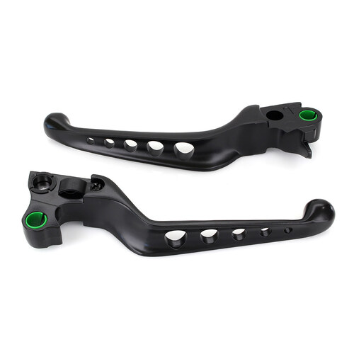 RSS BAI-H07-0583B 5 Hole Hand Levers Black for Softail 96-14/Dyna 96-17/Touring 96-07/Sportster 96-03