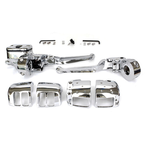 RSS BAI-H07-0690 Handlebar Control Kit Chrome for most Big Twin/Sportster 96-11 Models