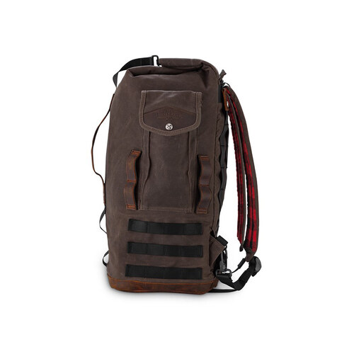 Burly Brand BB15-1013D Sissy Bar Dark Oak Wet Waxed Backpack