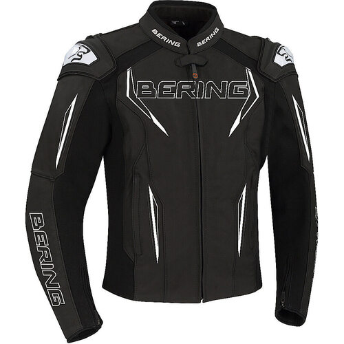 Bering Sprint-R Black/White/Grey Leather Jacket [Size:SM]