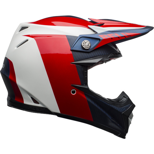 Bell 2020 Moto-9 Flex Division Matte & Gloss White/Blue/Red Helmet [Size:MD]