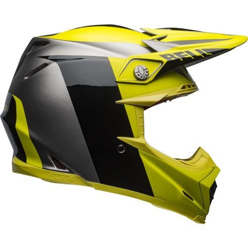 Bell 2020 Moto-9 Flex Division Matte & Gloss Black/Hi-Viz/Grey Helmet [Size:SM]