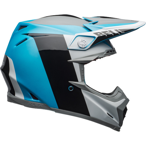 Bell 2020 Moto-9 Flex Division Matte & Gloss White/Black/Blue Helmet [Size:XS]