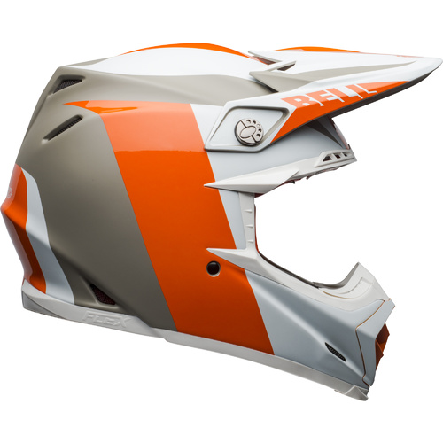 Bell 2020 Moto-9 Flex Division Matte & Gloss White/Orange/Sand Helmet [Size:SM]