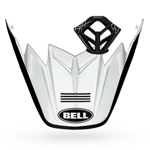 Bell Replacement Peak & Mouthpiece Kit 4-Stripe Matte White/Black for Moto-9 Flex Helmets