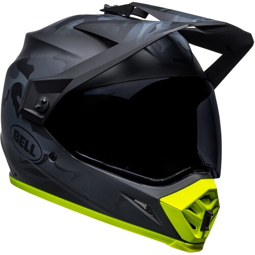 Bell MX-9 Adventure MIPS Stealth Camo Matte Black/Hi-Viz Yellow Helmet [Size:LG]