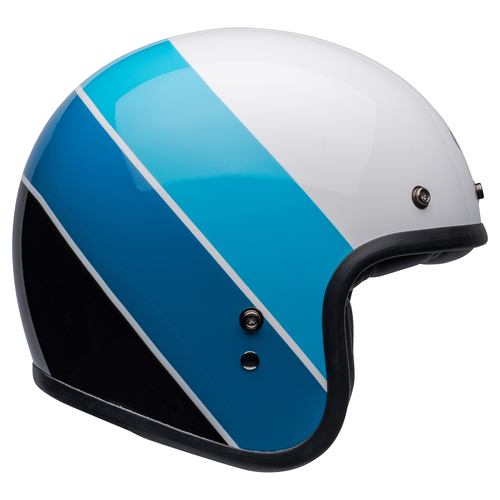 Bell Custom 500 Riff Gloss White/Blue Helmet [Size:SM]
