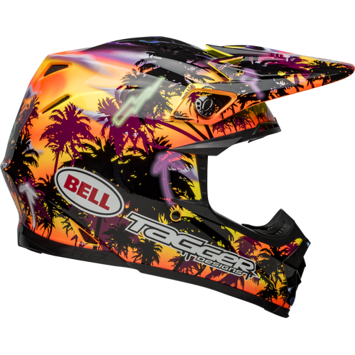 Bell Moto-9S Flex Tagger Tropical Fever Yellow/Orange Helmet [Size:SM]
