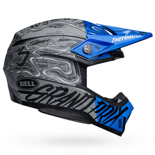 Bell Moto-10 Spherical Fasthouse Day In The Dirt 2023 Limited Edition Matte & Gloss Blue/Grey Helmet [Size:SM]