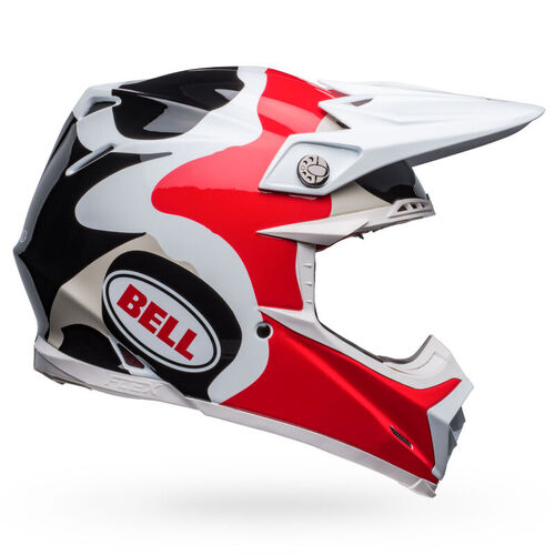 Bell Moto-9S Flex Hello Cousteau Reef Matte White/Red Helmet [Size:MD]