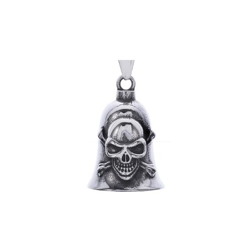 Twin Power Guardian Bell Silver w/Silver Skull n Cross Bones