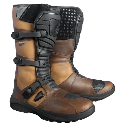 MotoDry Trekker Adventure Black/Brown Boots [Size:8]