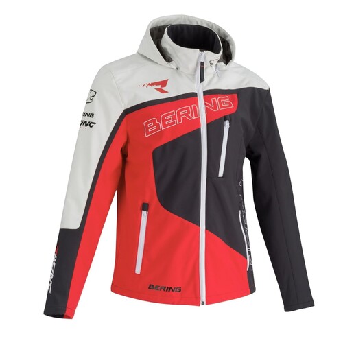 Bering Softshell Racing Grey/Red/White Jacket [Size:SM]