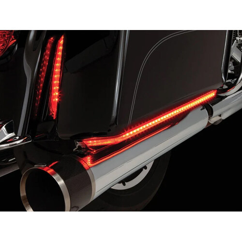 Ciro3D CIR-40155 Machete Saddlebag LED Lights w/Red Run/Brake/Turn Signal & Smoke Lens for Touring 14-Up w/Standard Bags