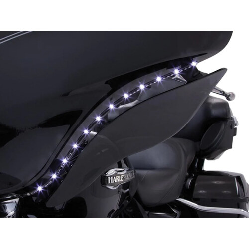 Ciro3D CIR-45102 Bat Blades w/Amber LED Turn Signals & White LED Running Lights for Touring 14-Up w/Batwing Fairing