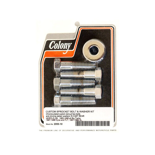 Colony Machine CM-2053-10 Pulley/Sprocket Bolts Chrome