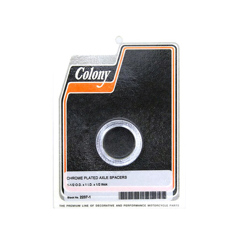 Colony Machine CM-2237-1 1/2" Thick x 1" Inside Diameter Axle Spacer Chrome