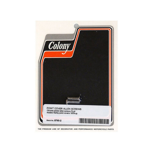 Colony Machine CM-8765-2 Points Cover Bolts Chrome for Big Twin 79-99