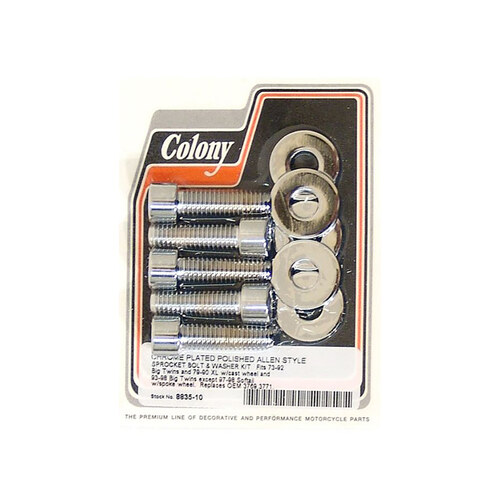 Colony Machine CM-8835-10 Allen Head Pulley/Sprocket Bolts Chrome