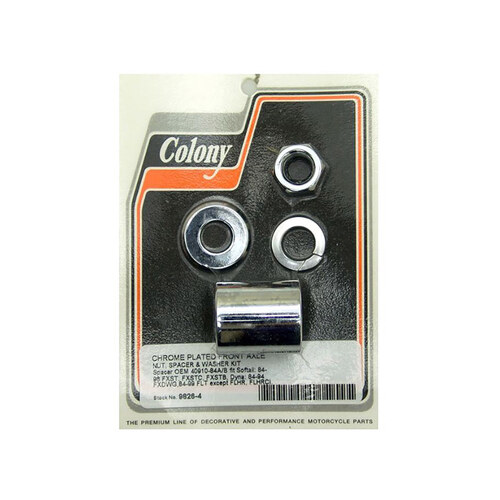 Colony Machine CM-9826-4 Front Axle Spacer Kit FXST 84-96; FXDWG 84-94 & FLH 84-99