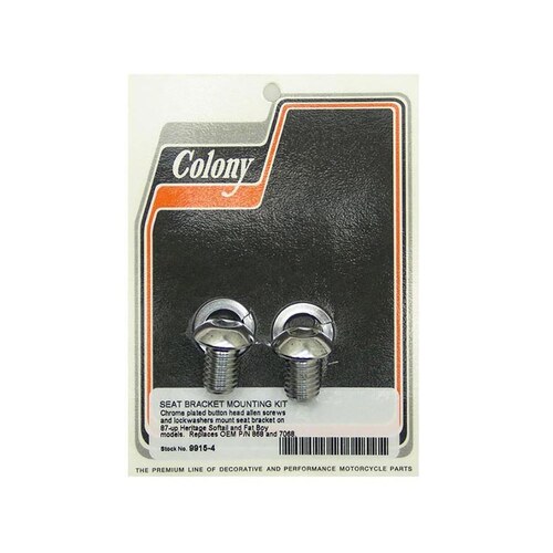Colony Machine CM-9915-4 Seat Mount Bolts Chrome for Fat Boy/Heritage 87-Up