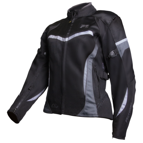 MotoDry Clio Black/White Womens Textile Jacket [Size:8]