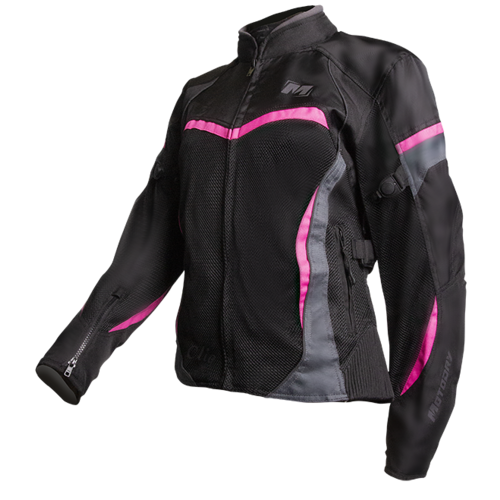 MotoDry Clio Black/Magenta Womens Textile Jacket [Size:8]
