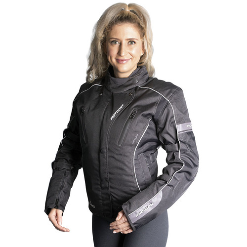MotoDry Siena Black/White Womens Textile Jacket [Size:8]